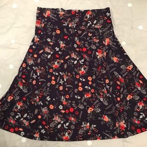 LuLaRoe - purple floral print skirt